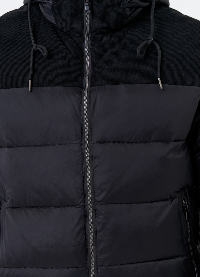 Мужской пуховик с отделкой из вельвета модель № 31469 универмаг малина