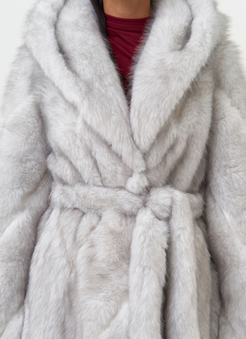 Длинная женская шуба из эко меха