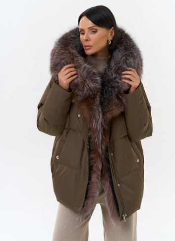 Женский пуховик с отделкой из меха блюфрост Женский пуховик с отделкой из меха блюфрост