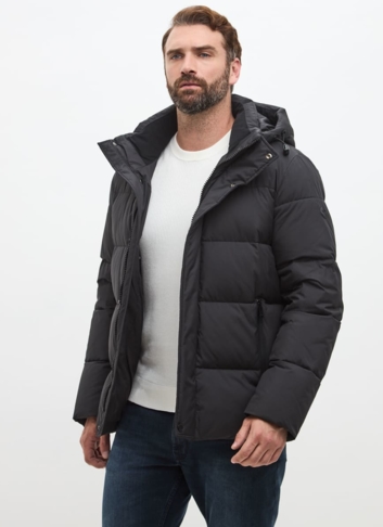Мужской черный пуховик больших размеров Мужской черный пуховик больших размеров