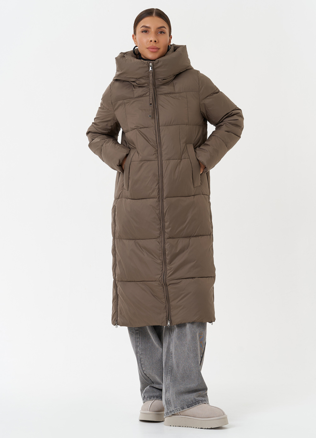 фото Пуховик на био пухе с капюшоном модель № 28509
