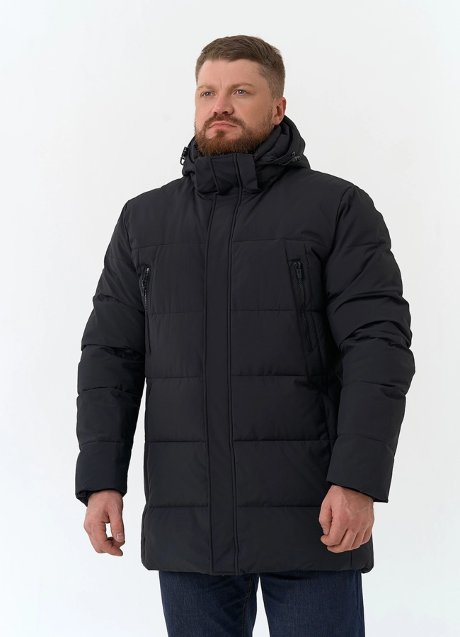 Мужской пуховик с капюшоном  модель № 34072 универмаг малина фото