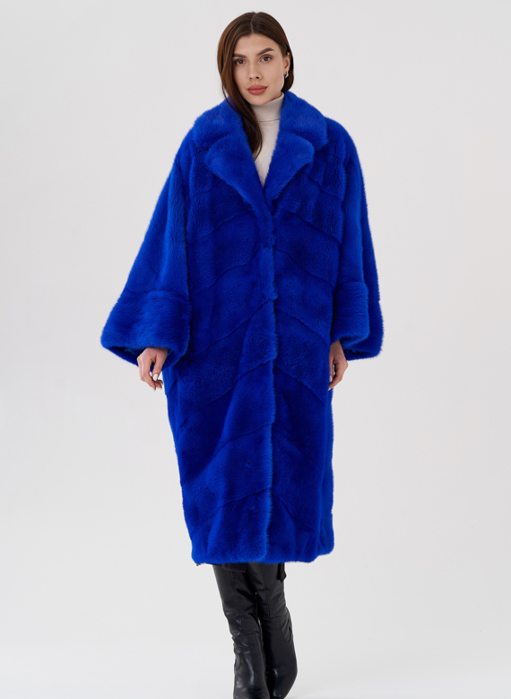 Норковая шуба с английским воротником 