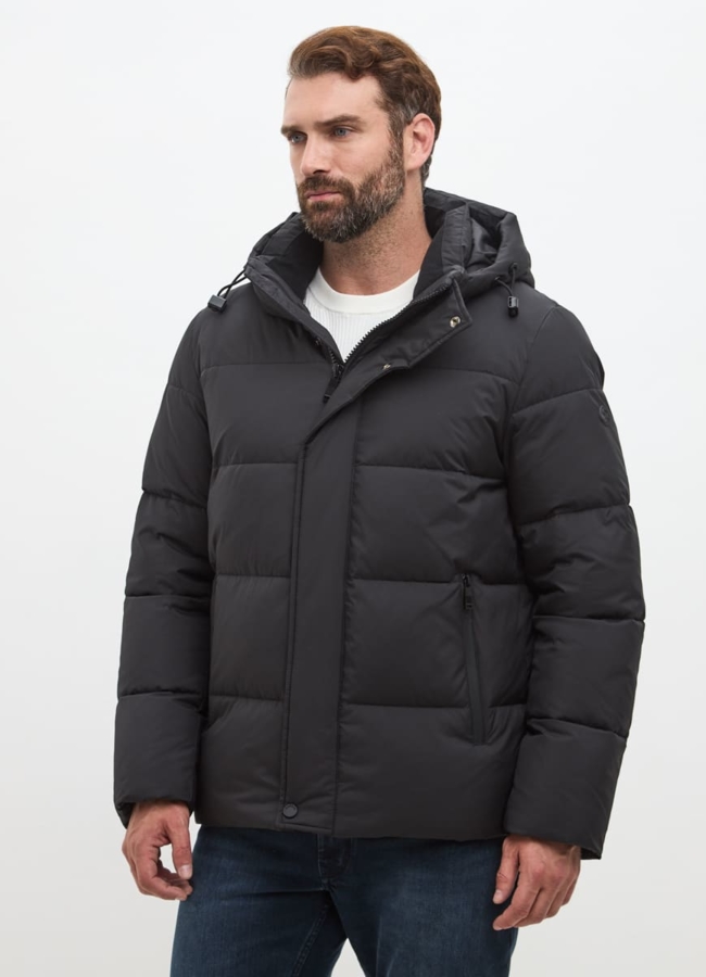 Мужской пуховик черного цвета  модель № 32033 в рассрочку