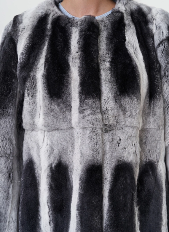 Женская шуба из меха кролика