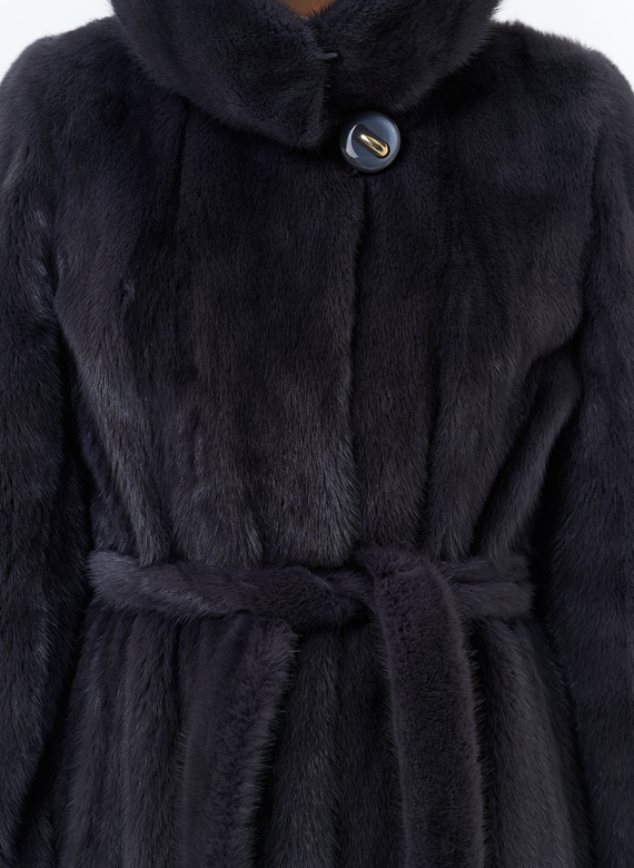 Норковая шуба с поясом