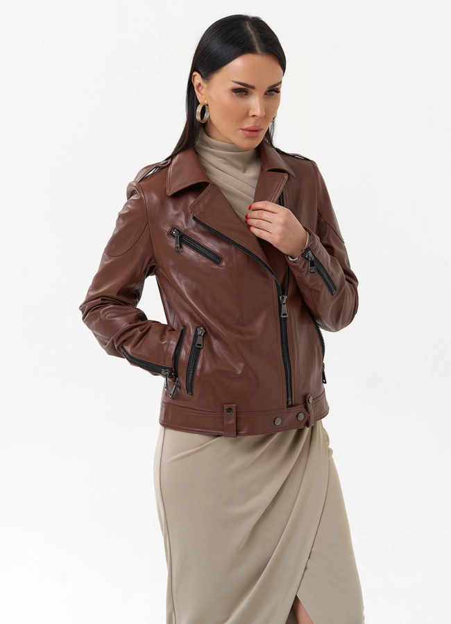 Женская куртка - косуха  модель № 21164 в кредит