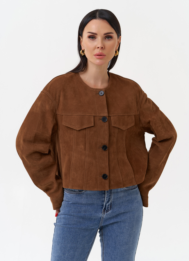 Куртка из натуральной замши модель № 29923 универмаг малина