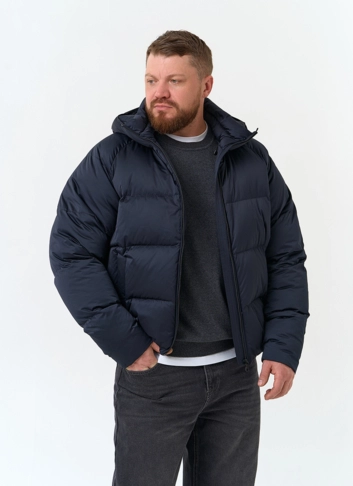 Мужской пуховик с капюшоном  фото
