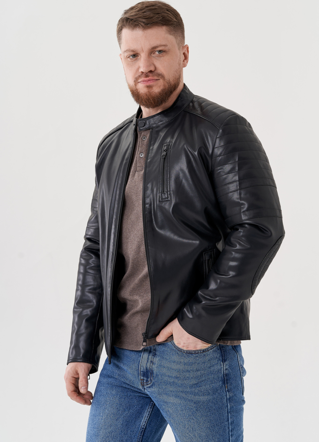 фото Мужская куртка черного цвета  модель № 24464